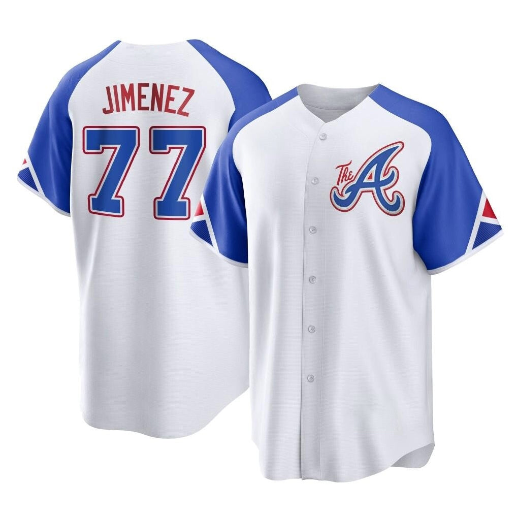 Atlanta Braves #77 Joe Jimenez Player White Jereymy City Connect Home Game Stitched Jerseys