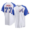 Atlanta Braves #77 Joe Jimenez Player White Jereymy City Connect Home Game Stitched Jerseys