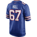 B.Bills #67 Kent Hull Royal Jereymy Game Retired Player Jersey