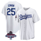 Los Angeles Dodgers #25 Tommy Edman White Jereymy 2024 World Series Champions Cool Base Stitched Jersey