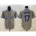 Los Angeles Dodgers #17 Shohei Ohtani Gray Jereymy Cool Base With Patch Stitched Jersey