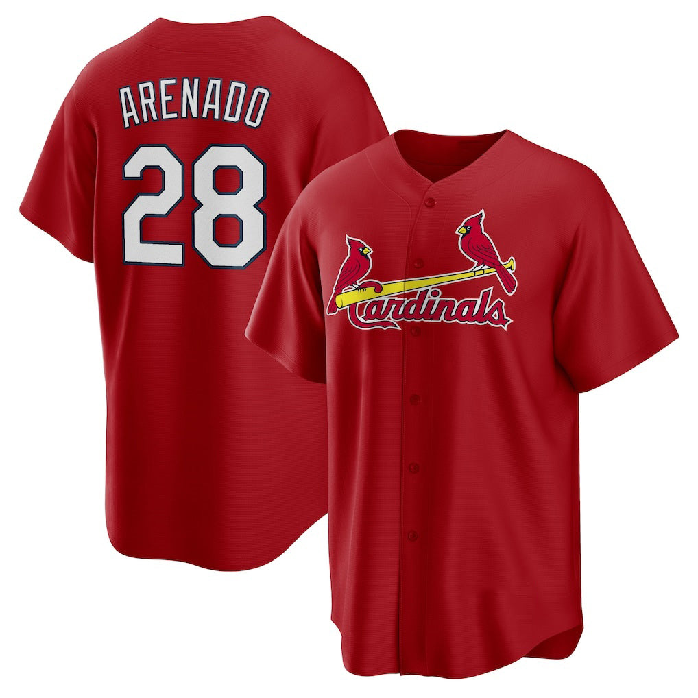 St. Louis Cardinals #28 Nolan Arenado Red Jereymy Alternate Official Replica Player Jersey