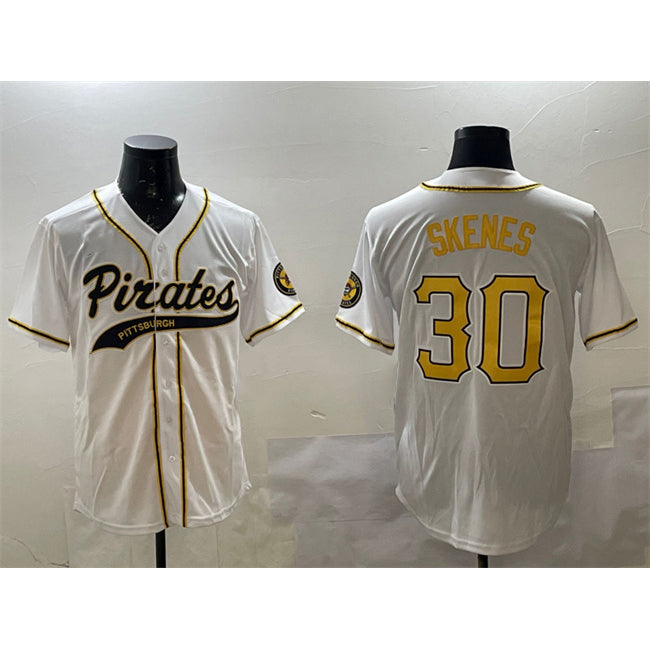 Pittsburgh Pirates #30 Paul Skenes White Jereymy Cool Base Stitched Jersey