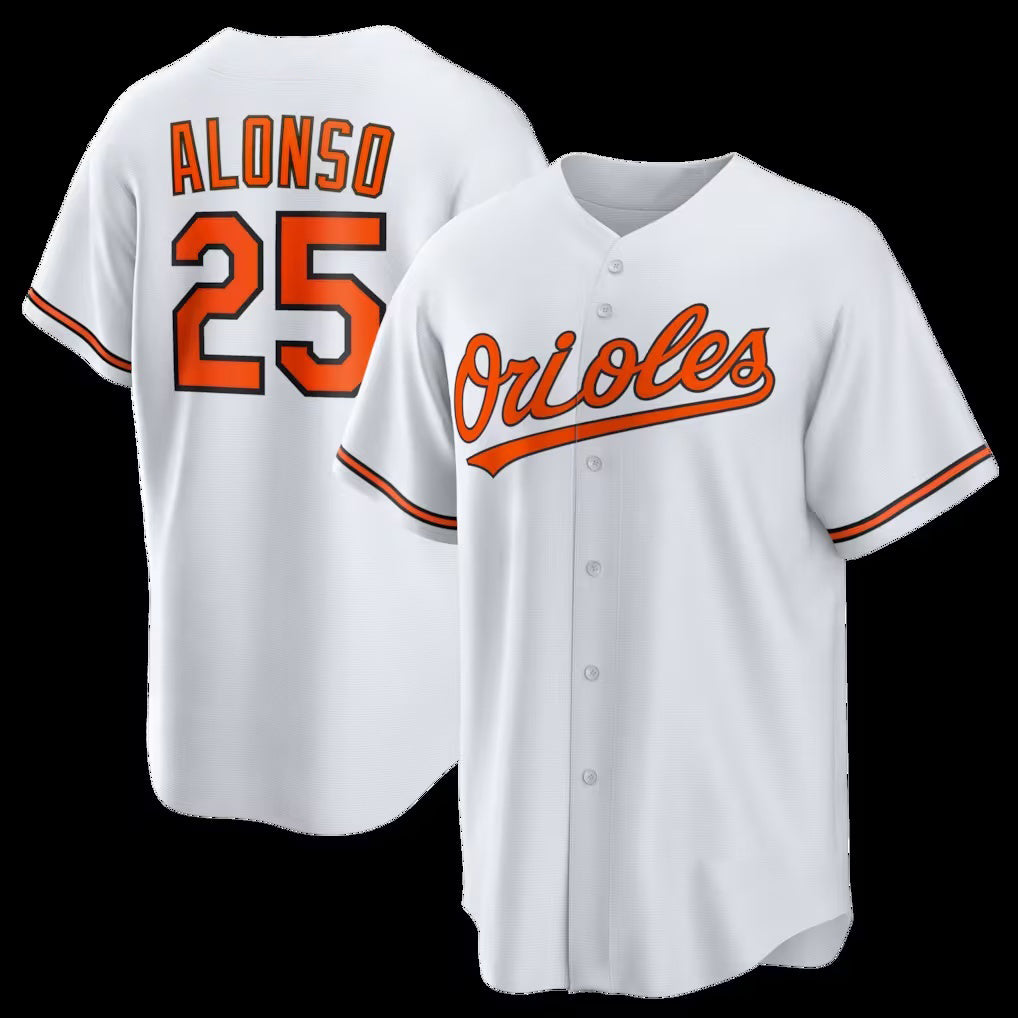 Baltimore Orioles #25 Pete Alonso White Jereymy Home Replica Jersey