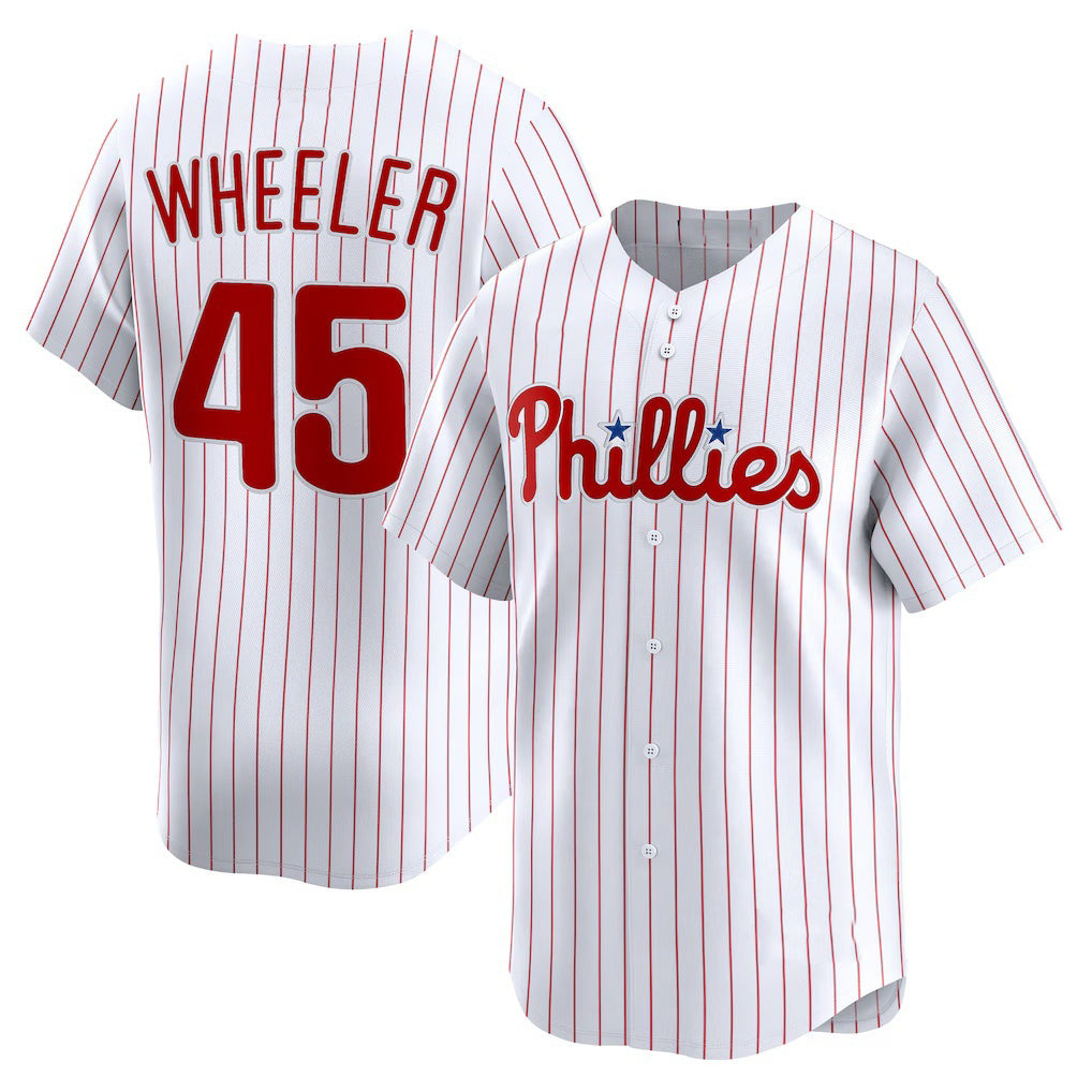 Philadelphia Phillies #45 Zack Wheeler White Jereymy Home Limited Player Jersey