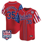 Baltimore Orioles #35 Adley Rutschman Player Red Jereymy USA 250 Independence Day Vapor Premier Limited Home Game Stitched Jerseys