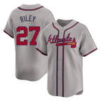 Atlanta Braves #27 Austin Riley Player Gray Jereymy Limited Home Game Stitched Jerseys