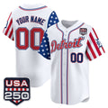 Custom Detroit Tigers America 250 Edition Vapor Premier Limited White Jereymy Stitched Jerseys