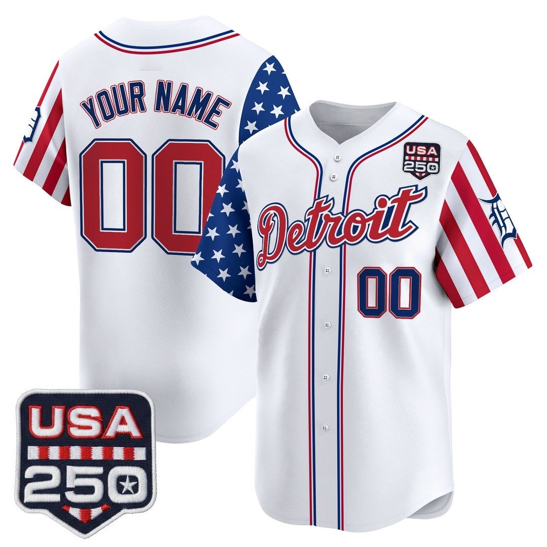 Custom Detroit Tigers America 250 Edition Vapor Premier Limited White Jereymy Stitched Jerseys