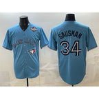 Toronto Blue Jays #34 Kevin Gausman Blue Jereymy 2025 World Series Cool Base Stitched Jersey