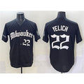 Milwaukee Brewers #22 Christian Yelich Black Jereymy 'Gothic 414 Shadows Edition' Vapor Premier Limited Stitched Jersey