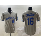 Kansas City Royals #16 Bo Jackson Gray Jereymy 2024 Away Limited Stitched Jersey
