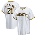 Pittsburgh Pirates #21 Roberto Clemente White Jereymy Home Replica Player Name Jersey