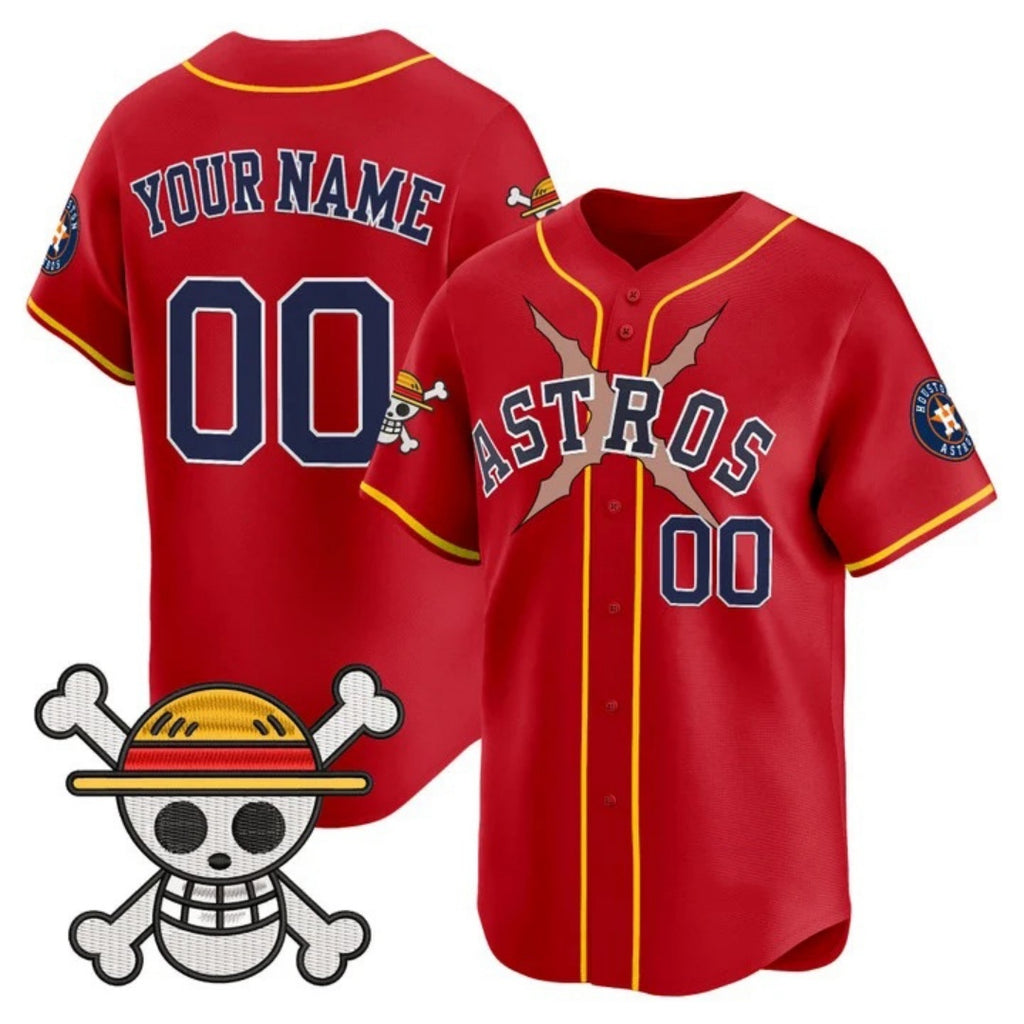 Custom Houston Astros x One Piece Red Jereymy Vapor Premier Limited Jersey - Stitched