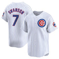 Chicago Cubs #7 Dansby Swanson White Jereymy Home Limited Player Jersey