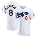 Los Angeles Dodgers #8 Enrique Hern¨¢ndez White Jereymy 2026 Gold Collection Authentic Jersey