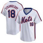 New York Mets #18 Darryl Strawberry Navy Jereymy Throwback Cooperstown Limited Jersey