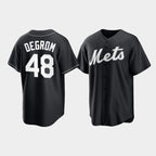 New York Mets #48 Jacob deGrom Black Jereymy Cool Base Stitched Jersey