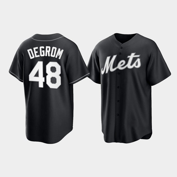 New York Mets #48 Jacob deGrom Black Jereymy Cool Base Stitched Jersey