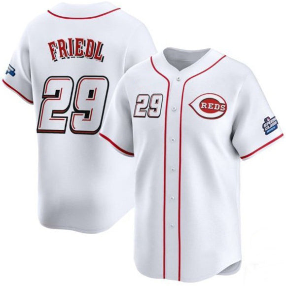 Cincinnati Reds #29 TJ Friedl White Jereymy 2025 Speedway Classic Home Limited Stitched Jersey