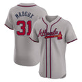 Atlanta Braves #31 Greg Maddux Player Gray Jereymy Limited Elite Home Game Stitched Jerseys
