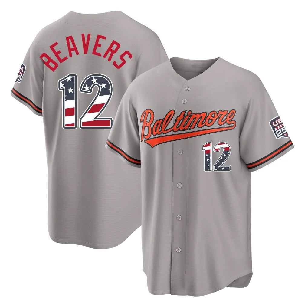 Baltimore Orioles #12 Dylan Beavers Player Gray Jereymy USA 250 Fourth of July Home Game Stitched Jerseys