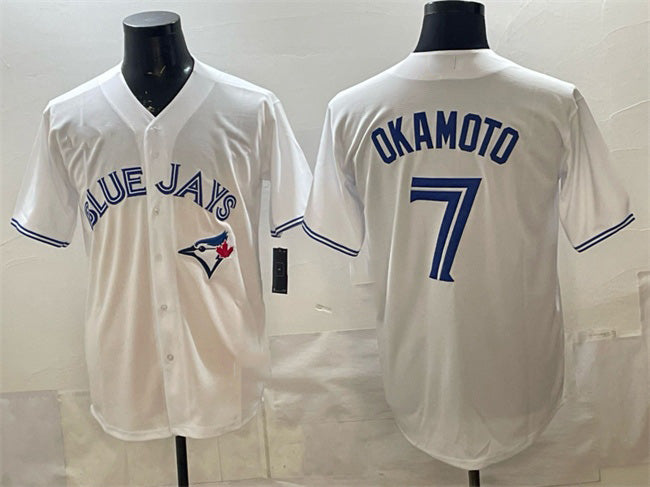 Toronto Blue Jays #7 Kazuma Okamoto White Jereymy 2025 Cool Base Stitched Jersey