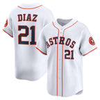 Houston Astros #21 Yainer Diaz White Jereymy Home Limited Player Jersey