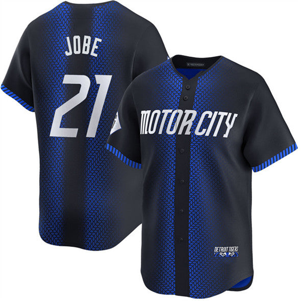 Detroit Tigers #21 Jackson Jobe Navy Jereymy City Connect Cool Base Stitched Jersey
