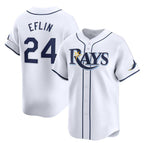 Tampa Bay Rays #24 Zach Eflin White Jereymy Home Limited Stitched Jersey