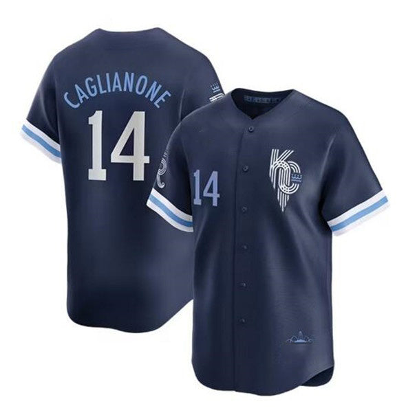 Kansas City Royals #14 Jac Caglianone Navy Jereymy City Connect Limited Stitched Jersey