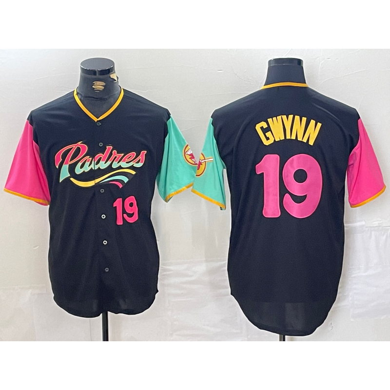 San Diego Padres #19 Tony Gwynn Black Jereymy City Connect Cool Base Stitched Jerseys