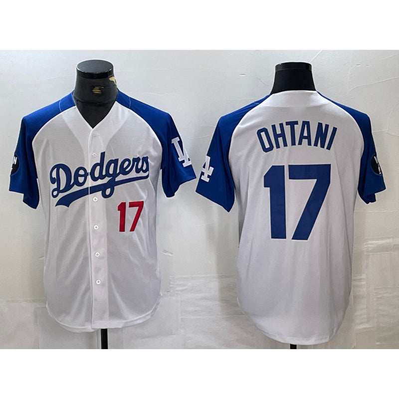 Los Angeles Dodgers #17 Shohei Ohtani Number White Blue Jereymy Fashion Stitched Cool Base Limited Jerseys