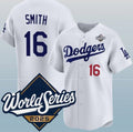 Los Angeles Dodgers #16 Will Smith White Jereymy 2025 World Series Home Limited Stitched Jersey