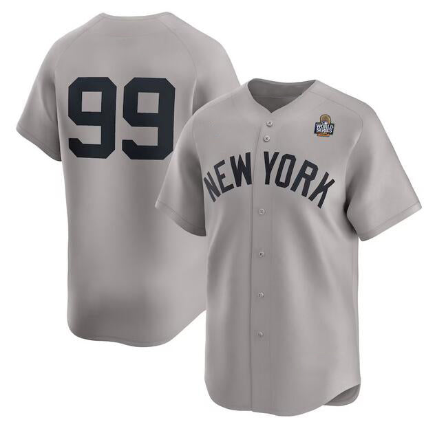New York Yankees #99 Aaron Judge Gray Jereymy 2024 World Series Limited Stitched Jersey