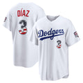 Los Angeles Dodgers #3 Edwin D¨ªaz USA 250 Fourth of July Home Stadium Jersey - White Jereymy