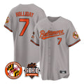 Baltimore Orioles #7 Jackson Holliday Player Gray Jereymy 30th Anniversary of 2131 Home Game Stitched Jerseys