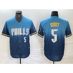 Philadelphia Phillies #5 Bryson Stott Blue Jereymy 2024 City Player Number Cool Base Stitched Jersey 2