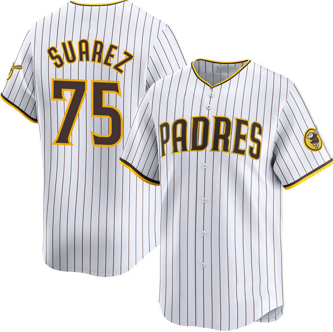 San Diego Padres #75 Robert Suarez White Jereymy 2024 Home Limited Stitched Jersey