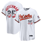 Baltimore Orioles #35 Adley Rutschman Player White Jereymy USA 250 Fourth of July Home Game Stitched Jerseys