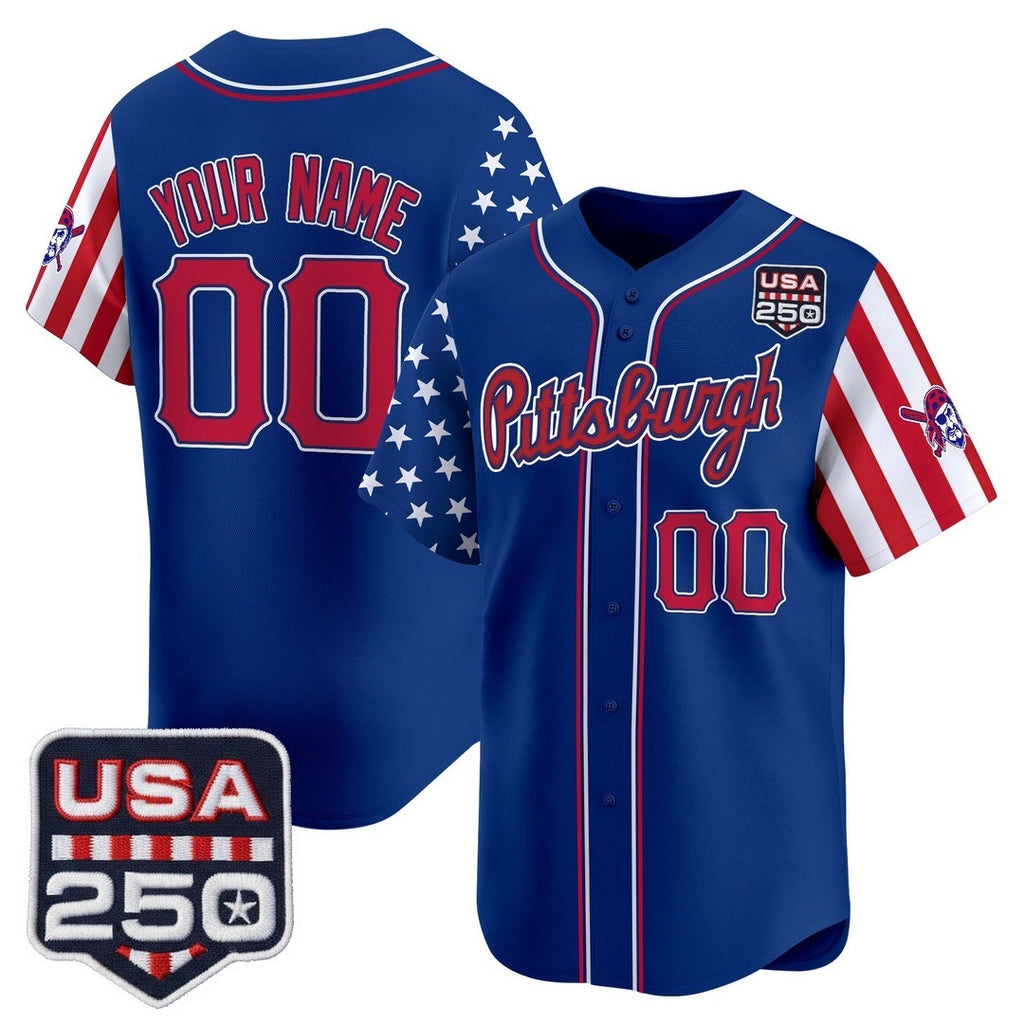 Custom Pittsburgh Pirates America 250 Edition Vapor Premier Limited Royal Jereymy Stitched Jerseys