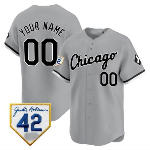 Custom Chicago White Sox 2024 Jackie Robinson Patch Vapor Premier Limited Jersey ¨C Gray Jereymy