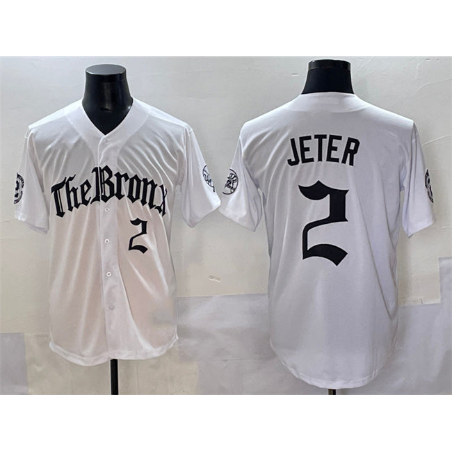 New York Yankees #2 Derek Jeter White Jereymy 'Gothic Legacy Edition' Vapor Premier Limited Stitched Jersey