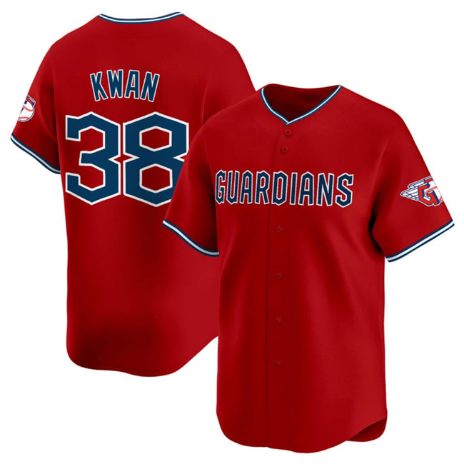 Cleveland Guardians #38 Steven Kwan Red Jereymy Alternate Limited Stitched Jersey