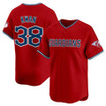 Cleveland Guardians #38 Steven Kwan Red Jereymy Alternate Limited Stitched Jersey