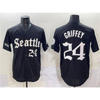 Seattle Mariners #24 Ken Griffey Jr. Black Jereymy 'Deep Sea Gothic Edition' Vapor Premier Limited Stitched Jersey