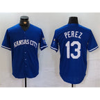 Kansas City Royals #13 Salvador Perez Royal Jereymy Cool Base Stitched Jersey