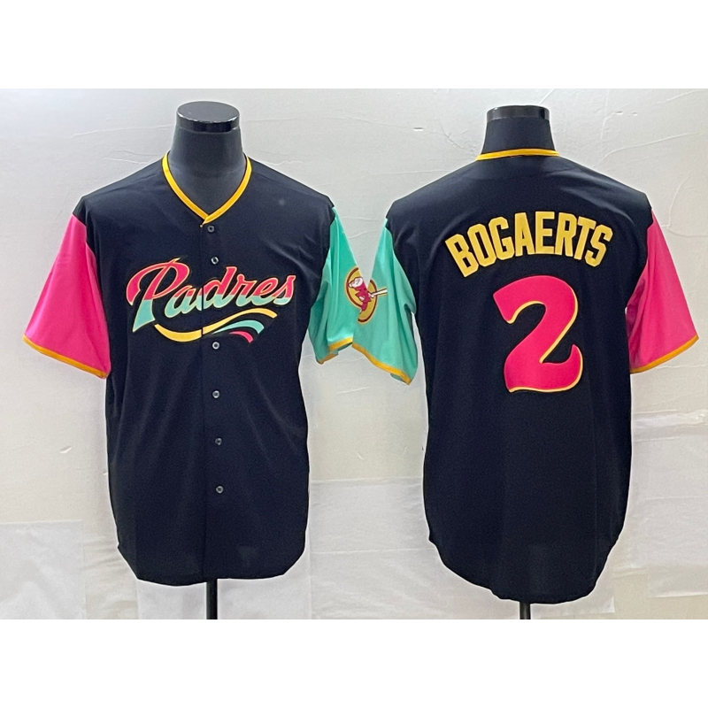 San Diego Padres #2 Xander Bogaerts 2022 Black Jereymy City Connect Cool Base Stitched Jersey