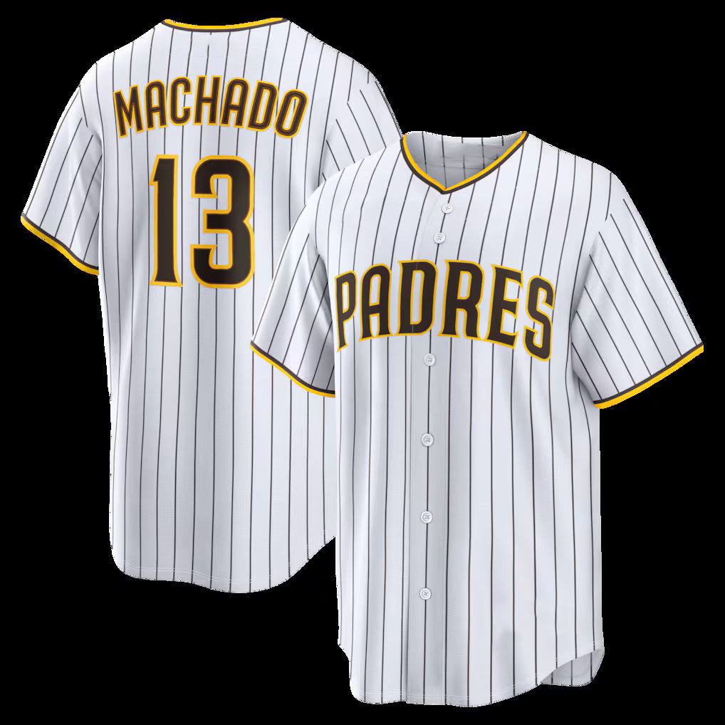 San Diego Padres #13 Manny Machado White Jereymy Home Replica Player Jersey 2