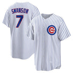 Chicago Cubs #7 Dansby Swanson White Jereymy Replica Player Jersey